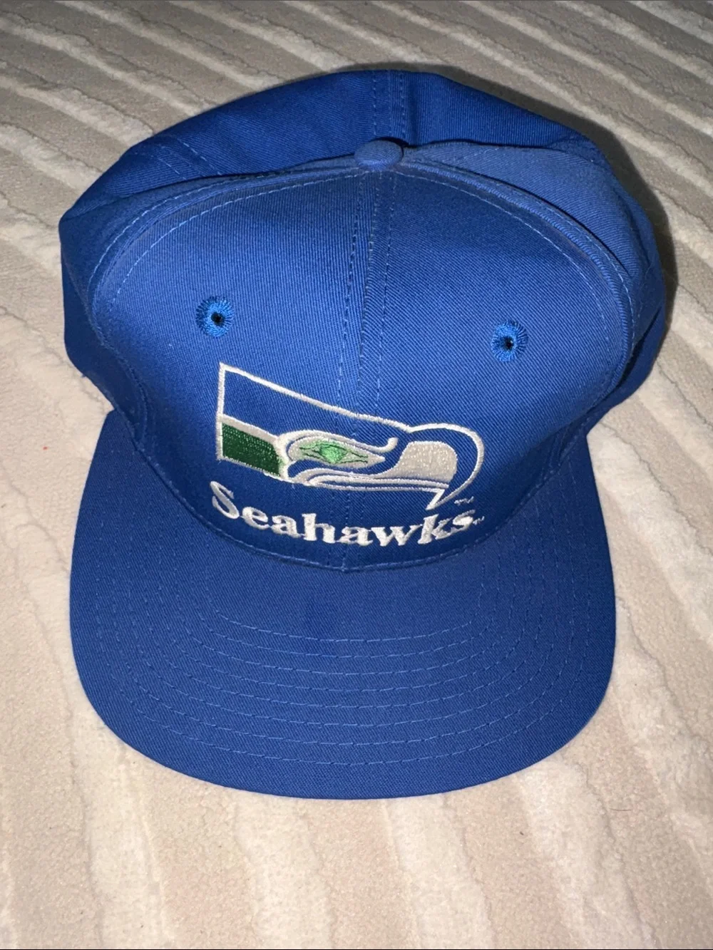 Seattle Seahawks Vintage Eastport Blue Embroidered Snapback Hat